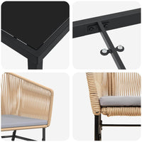 Set da Pranzo per Giardino 5 pcs Marrone Poly Rattan 3380928