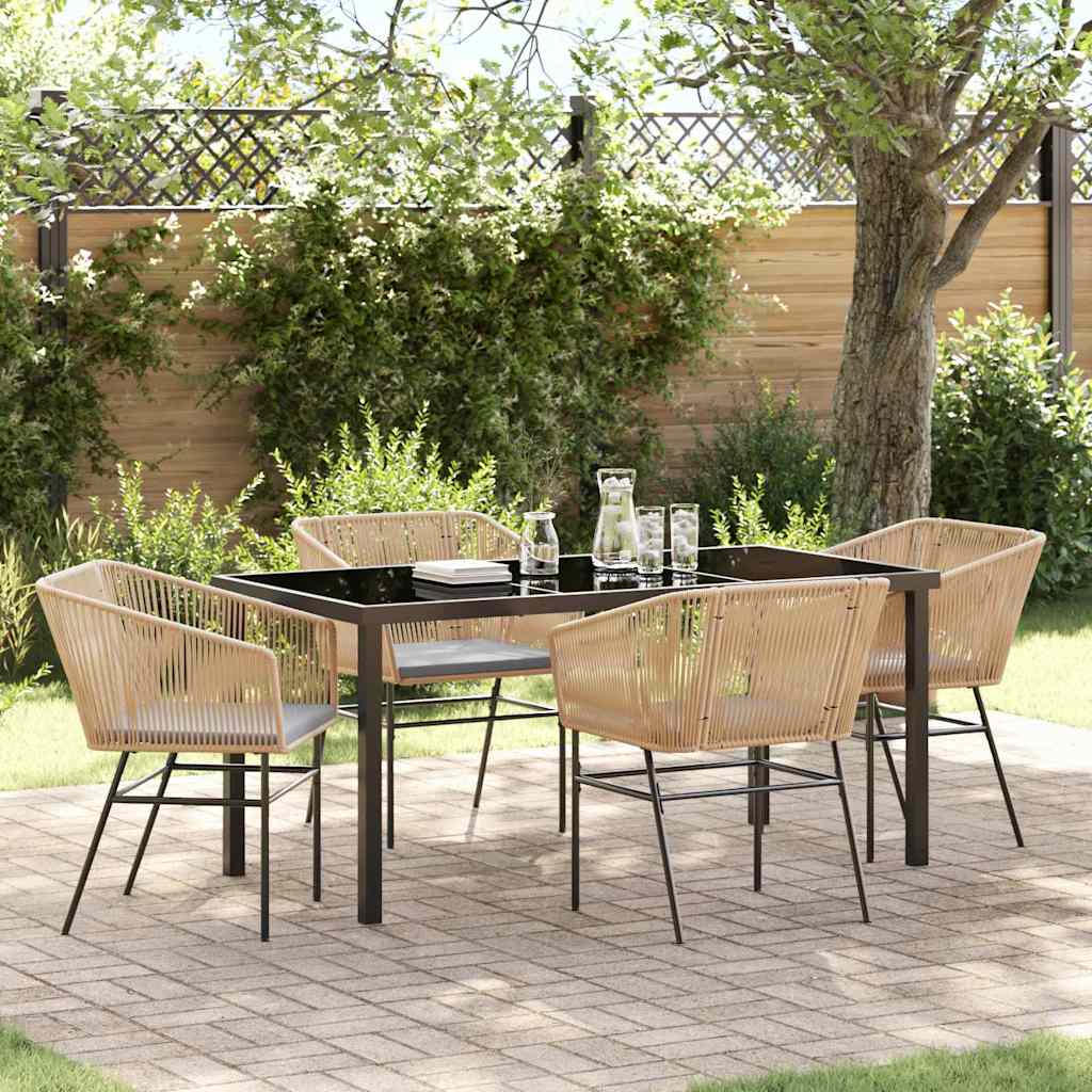 Set da Pranzo per Giardino 5 pcs Marrone Poly Rattan 3380928