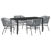 Set da Pranzo per Giardino 5 pcs Grigio Poly Rattan 3380935