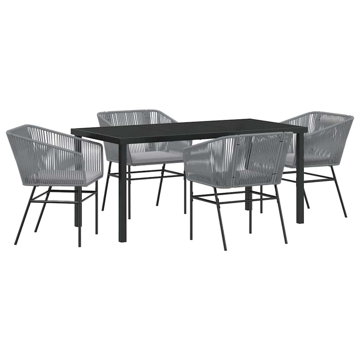 Set da Pranzo per Giardino 5 pcs Grigio Poly Rattan 3380935