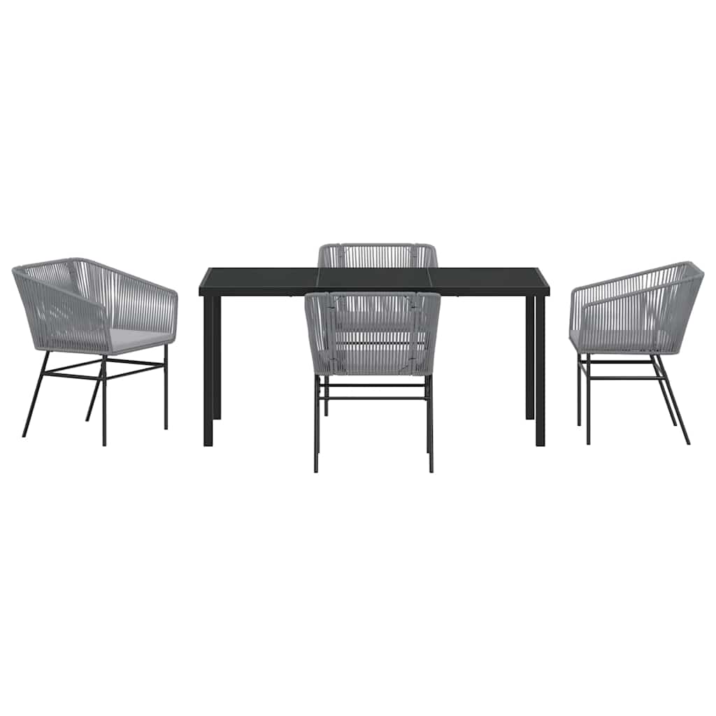 Set da Pranzo per Giardino 5 pcs Grigio Poly Rattan 3380935