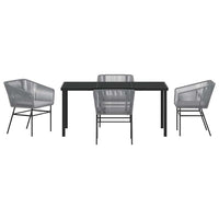 Set da Pranzo per Giardino 5 pcs Grigio Poly Rattan 3380935