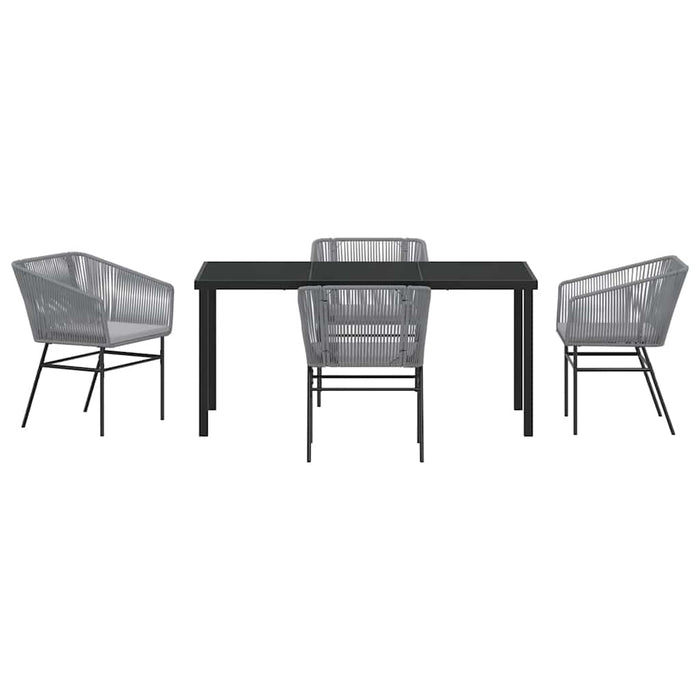 Set da Pranzo per Giardino 5 pcs Grigio Poly Rattan 3380935
