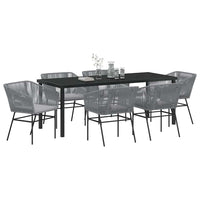 Set da Pranzo per Giardino 7 pcs Grigio Poly Rattan 3380937