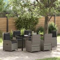 Set da Pranzo per Giardino 7 pcs Grigio polyrattan 3380957