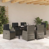 Set da Pranzo per Giardino 7 pcs Grigio polyrattan 3380957