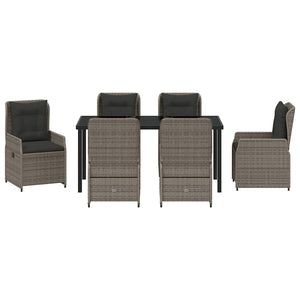 Set da Pranzo per Giardino 7 pcs Grigio polyrattan 3380957