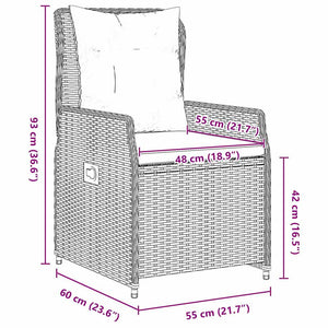 Set da Pranzo per Giardino 9 pcs Grigio polyrattan 3380959