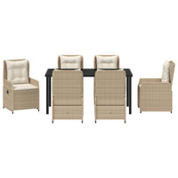 Set da Pranzo per Giardino 7 pcs Beige polyrattan 3380971