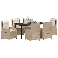 Set da Pranzo per Giardino 7 pcs Beige polyrattan 3380971