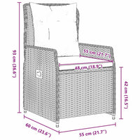 Set da Pranzo per Giardino 7 pcs Beige polyrattan 3380971