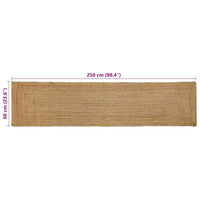 vidaXL Tappeto Beige 60 x 250 cm Juta