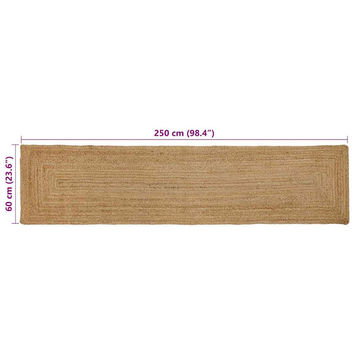 vidaXL Tappeto Beige 60 x 250 cm Juta