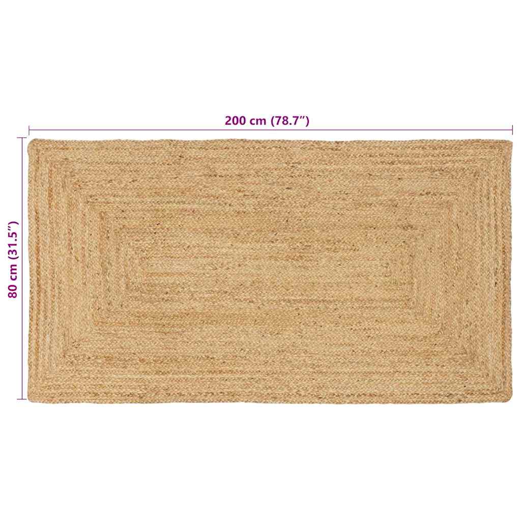 vidaXL Tappeto Beige 80 x 200 cm Juta