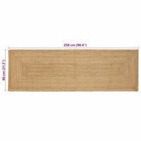 vidaXL Tappeto Beige 80 x 250 cm Juta