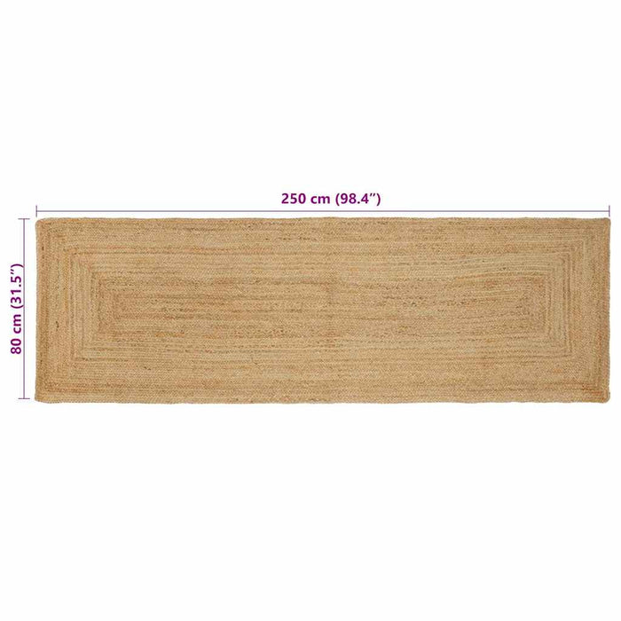 vidaXL Tappeto Beige 80 x 250 cm Juta