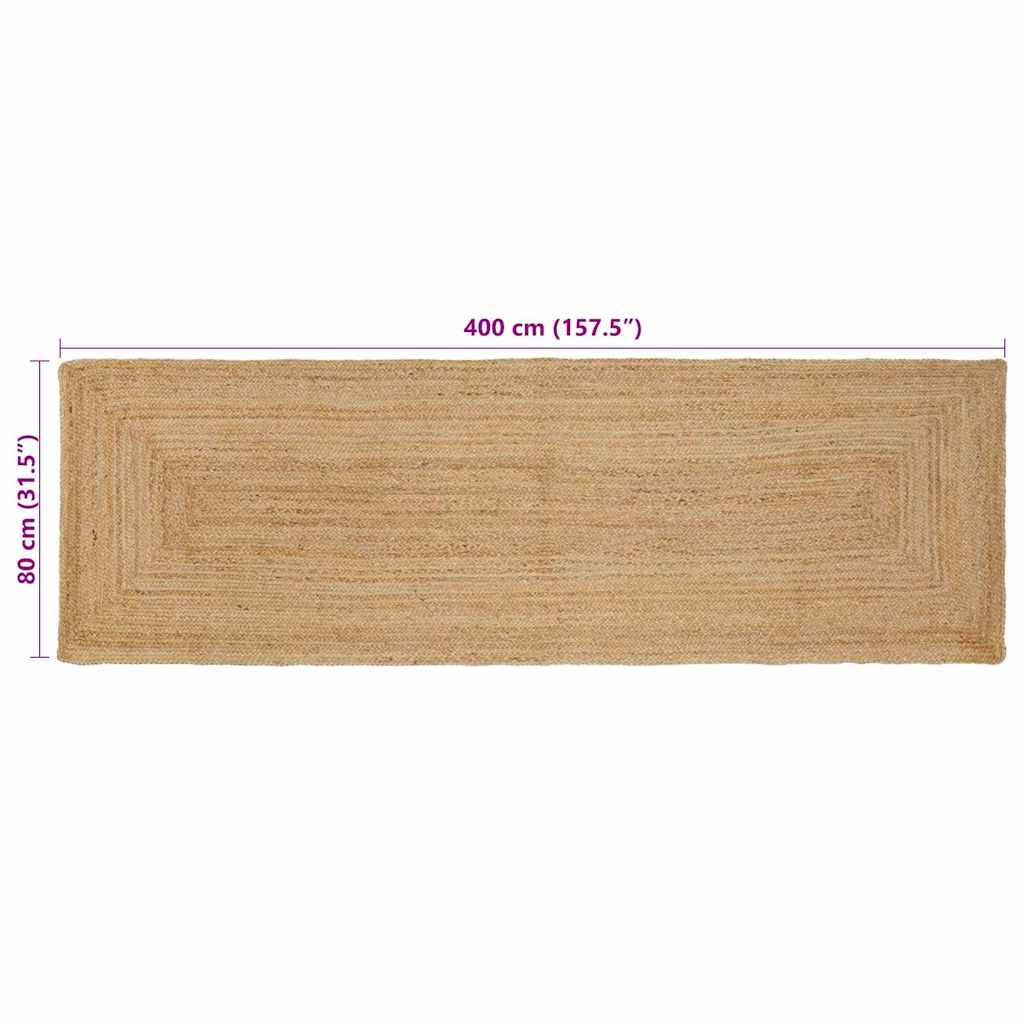 Tappeto Beige 80 x 400 cm Juta 42010392