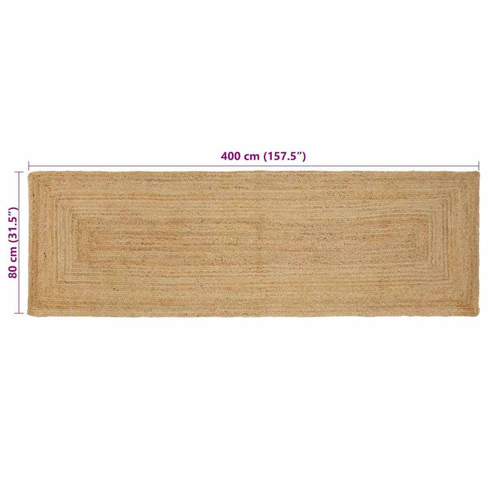 Tappeto Beige 80 x 400 cm Juta 42010392