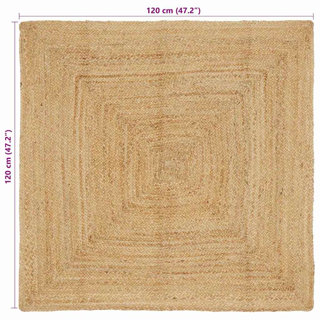 vidaXL Tappeto Beige 120 x 120 cm Juta