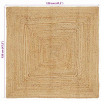 vidaXL Tappeto Beige 120 x 120 cm Juta