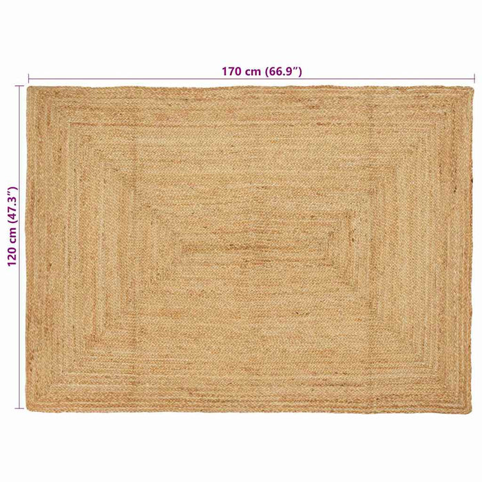 vidaXL Tappeto Beige 120 x 170 cm Juta