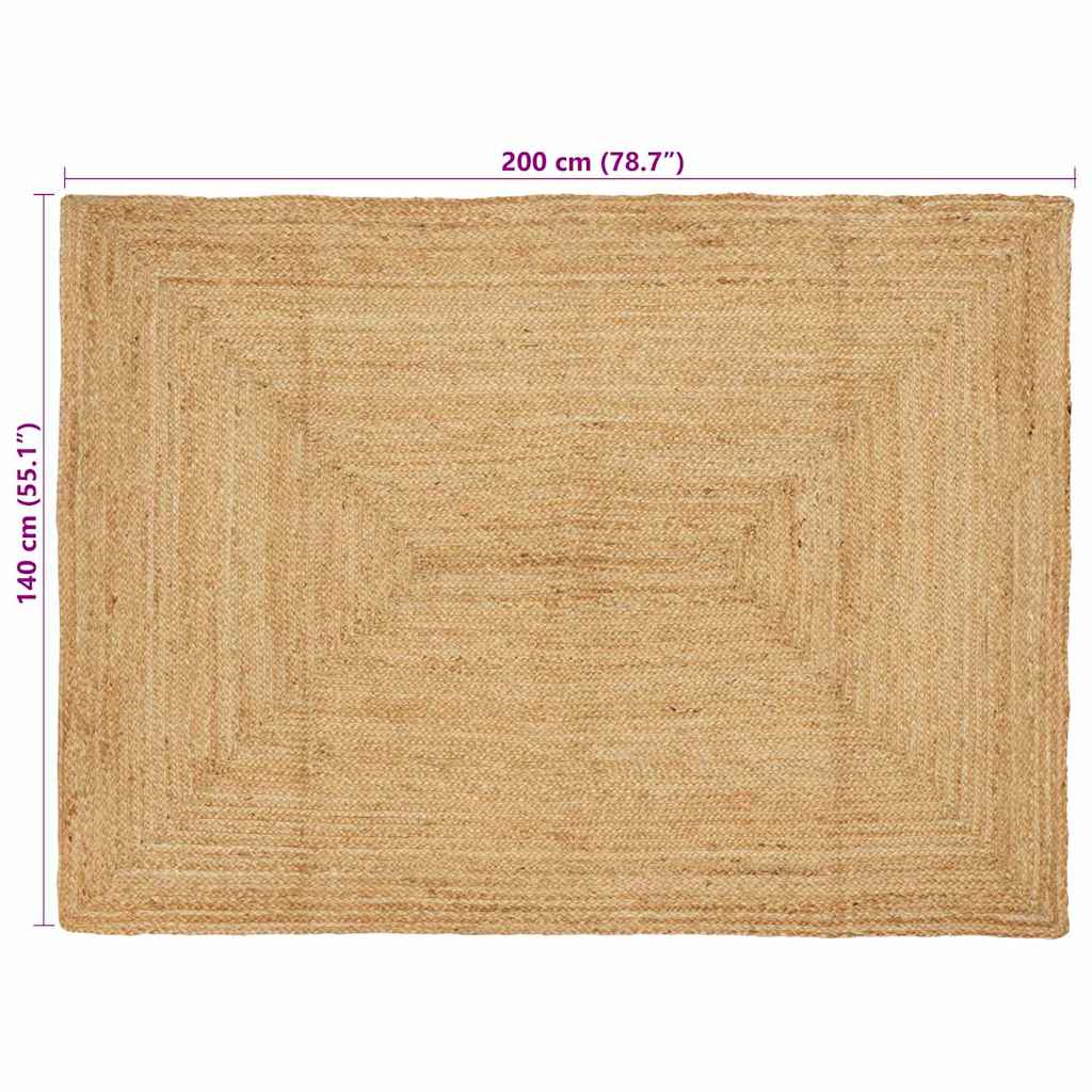 Tappeto Beige 140 x 200 cm Juta 42010396