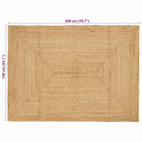 vidaXL Tappeto Beige 140 x 200 cm Juta