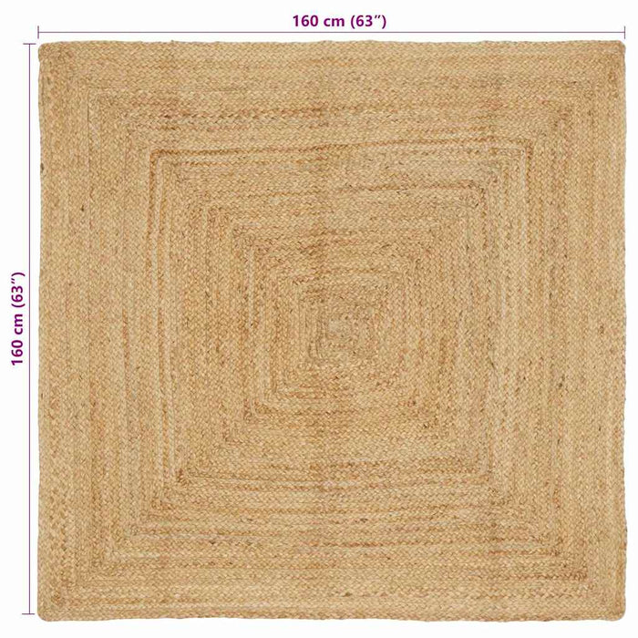 Tappeto Beige 160 x 160 cm Juta 42010397