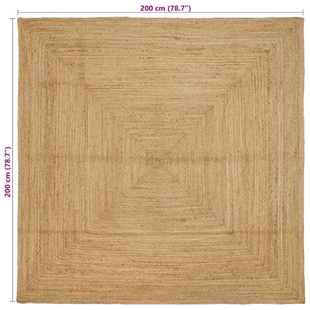 Tappeto Beige 200 x 200 cm Juta 42010398