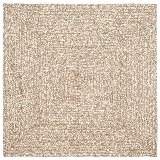 Tappeto Intreccio a cesto Naturale e bianco 120 x 120 cm Juta 42010477