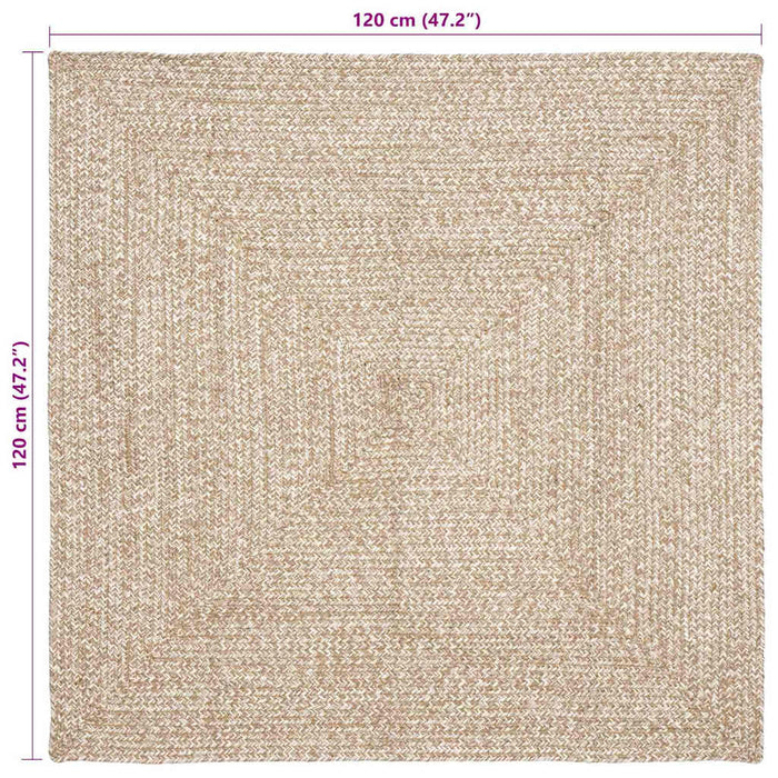 Tappeto Intreccio a cesto Naturale e bianco 120 x 120 cm Juta 42010477