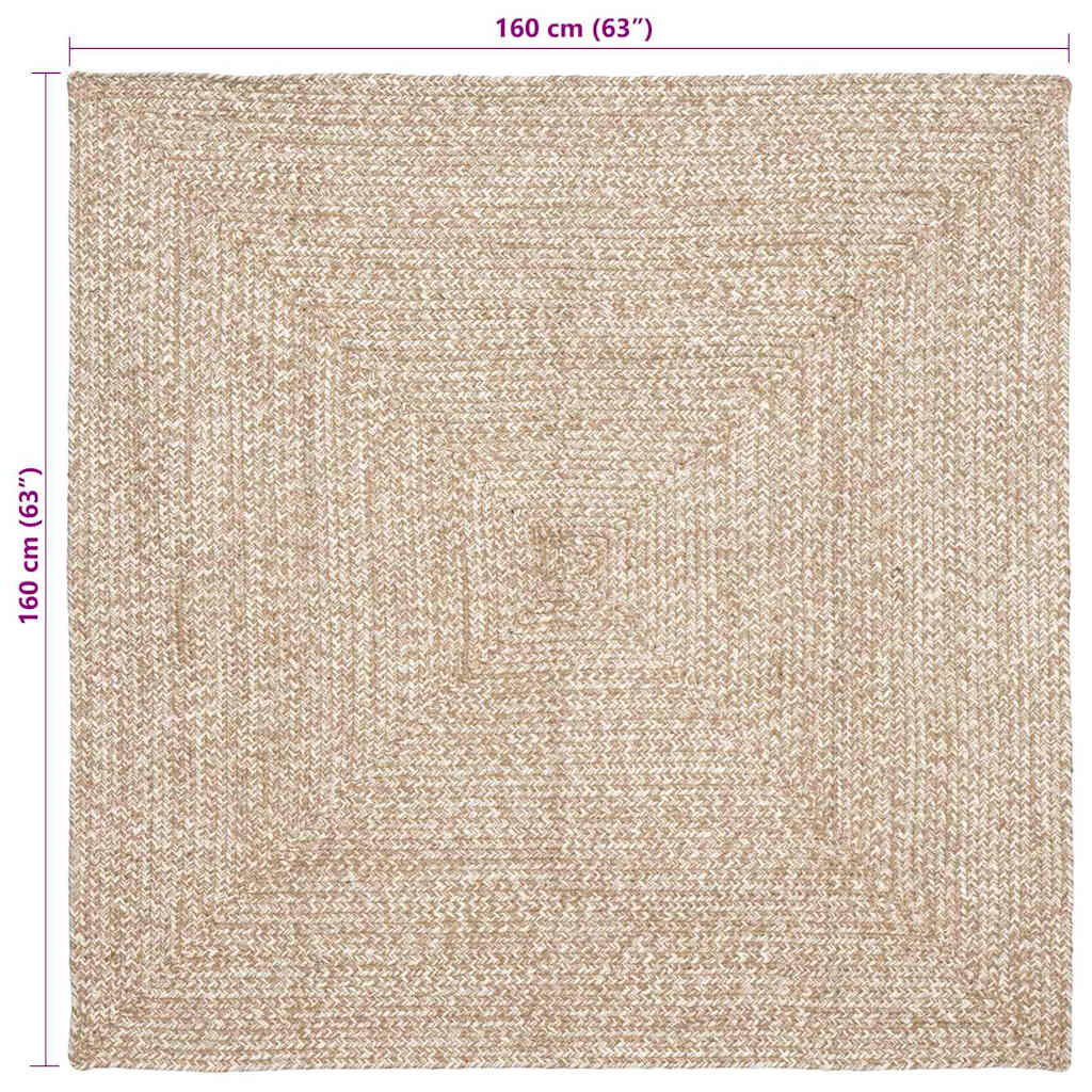 Tappeto Naturale e bianco 160 x 160 cm Juta 42010480