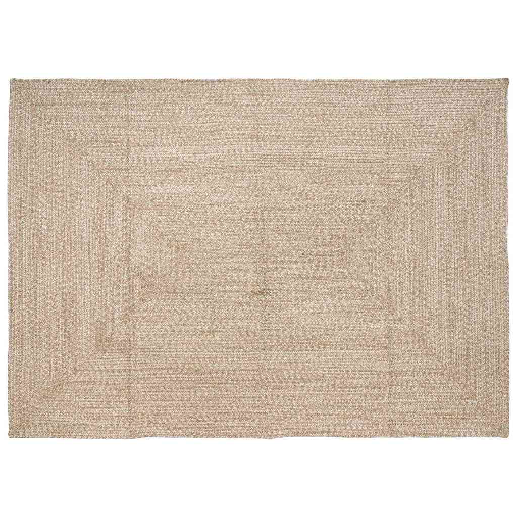 Tappeto Intreccio a cesto Naturale e bianco 200 x 290 cm Juta 42010483