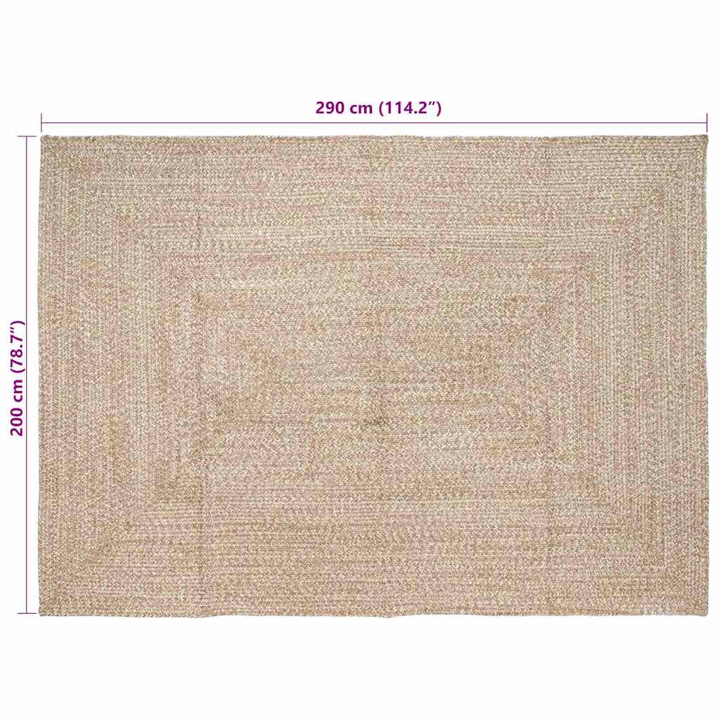 Tappeto Intreccio a cesto Naturale e bianco 200 x 290 cm Juta 42010483