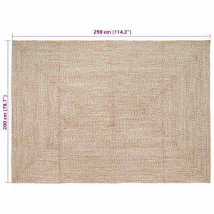 Tappeto Intreccio a cesto Naturale e bianco 200 x 290 cm Juta 42010483