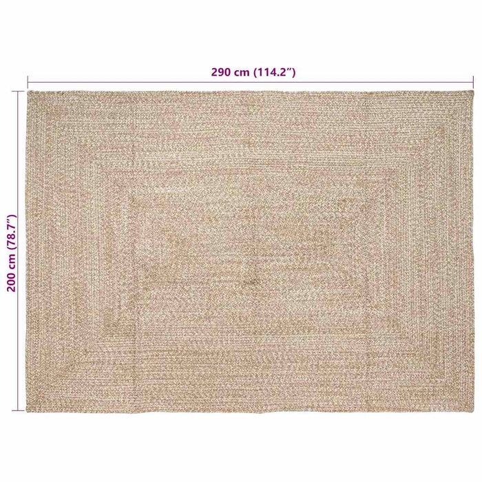 Tappeto Intreccio a cesto Naturale e bianco 200 x 290 cm Juta 42010483