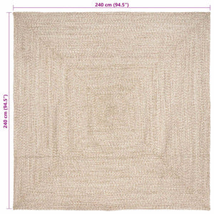 Tappeto Intreccio a cesto Naturale e bianco 240 x 240 cm Juta 42010484