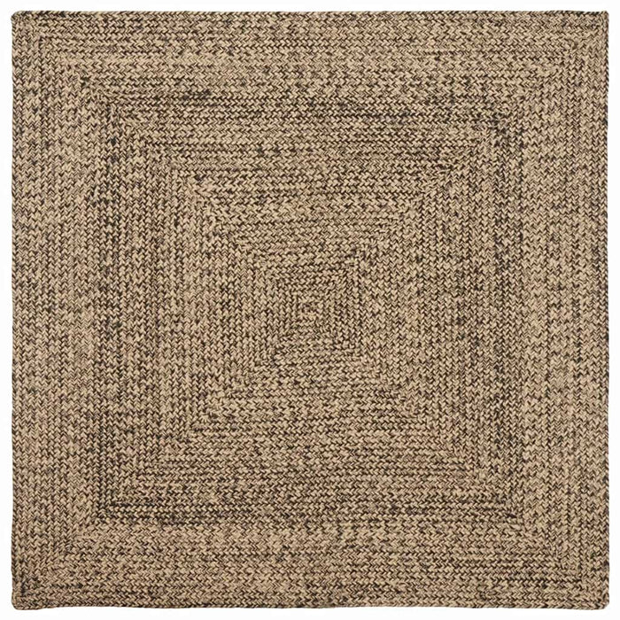 Tappeto Intreccio a cesto Naturale e nero 160 x 160 cm Juta 42010501