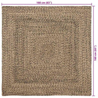 Tappeto Intreccio a cesto Naturale e nero 160 x 160 cm Juta 42010501