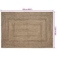 Tappeto Intreccio a cesto Naturale e nero 160 x 230 cm Juta 42010502