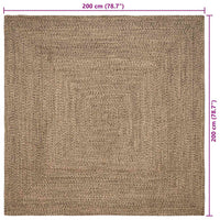 Tappeto Intreccio a cesto Naturale e nero 200 x 200 cm Juta 42010503