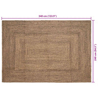 Tappeto Intreccio a cesto Naturale e nero 240 x 340 cm Juta 42010506