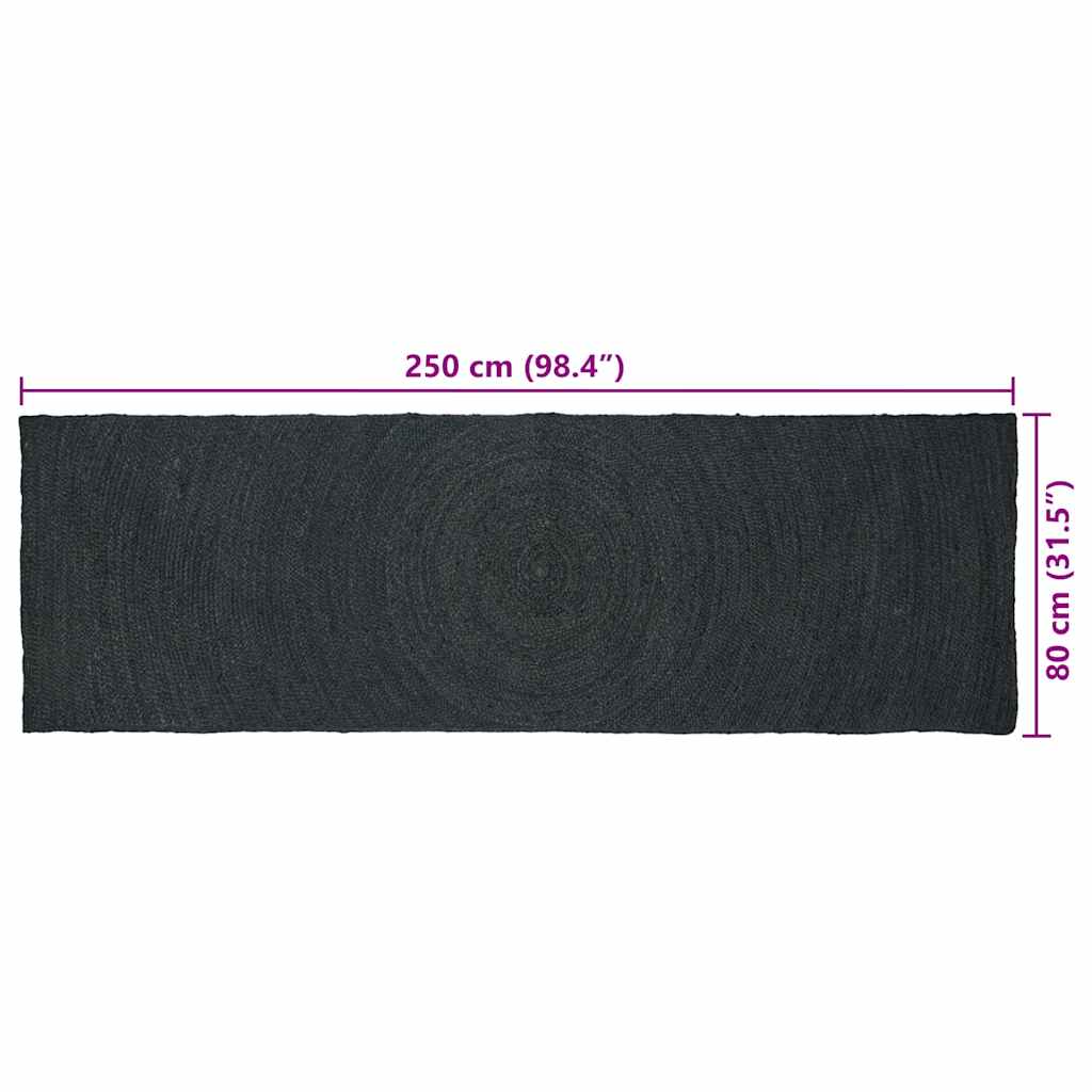 Tappeto Grigio scuro 80 x 250 cm Juta 42010557