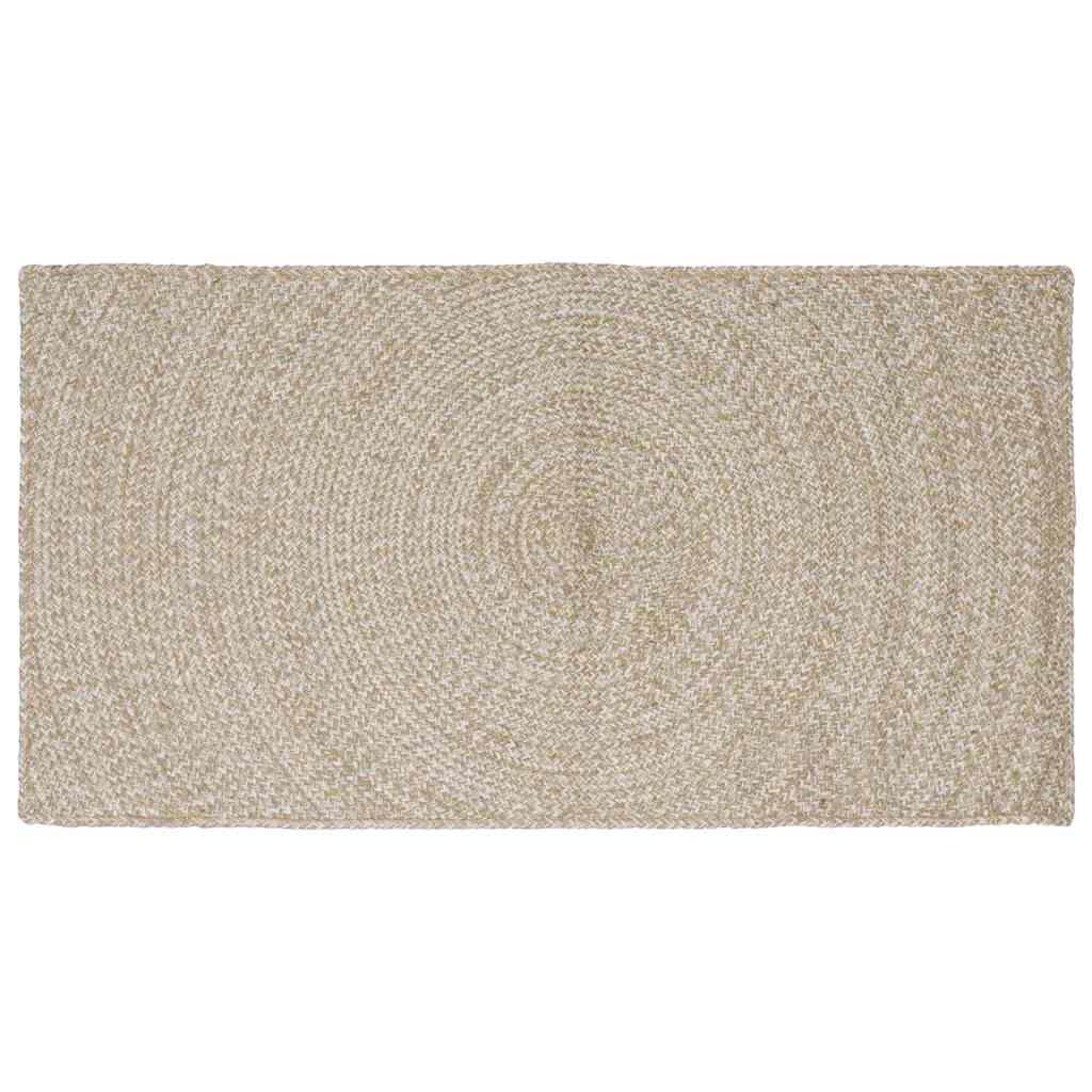 Tappeto Naturale e Bianco 60 x 110 cm Juta 42010592