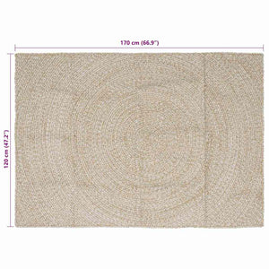 Tappeto Naturale e Bianco 120 x 170 cm Juta 42010604