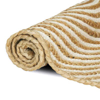 Tappeto Naturale e Bianco 60 x 110 cm Juta 42010709