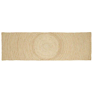 Tappeto Naturale e Bianco 80 x 250 cm Juta 42010716