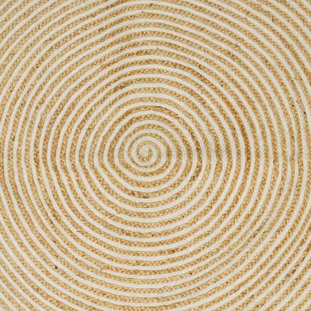 Tappeto Naturale e Bianco 240 x 240 cm Juta 42010727