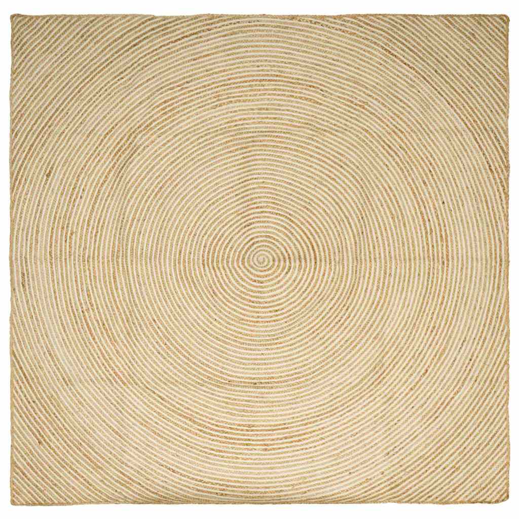 Tappeto Naturale e Bianco 240 x 240 cm Juta 42010727