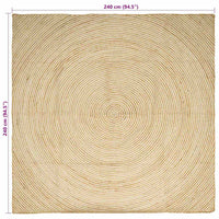 Tappeto Naturale e Bianco 240 x 240 cm Juta 42010727